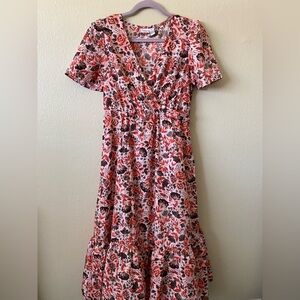 Luna Skies Floral V-Neck Wrap Dress
